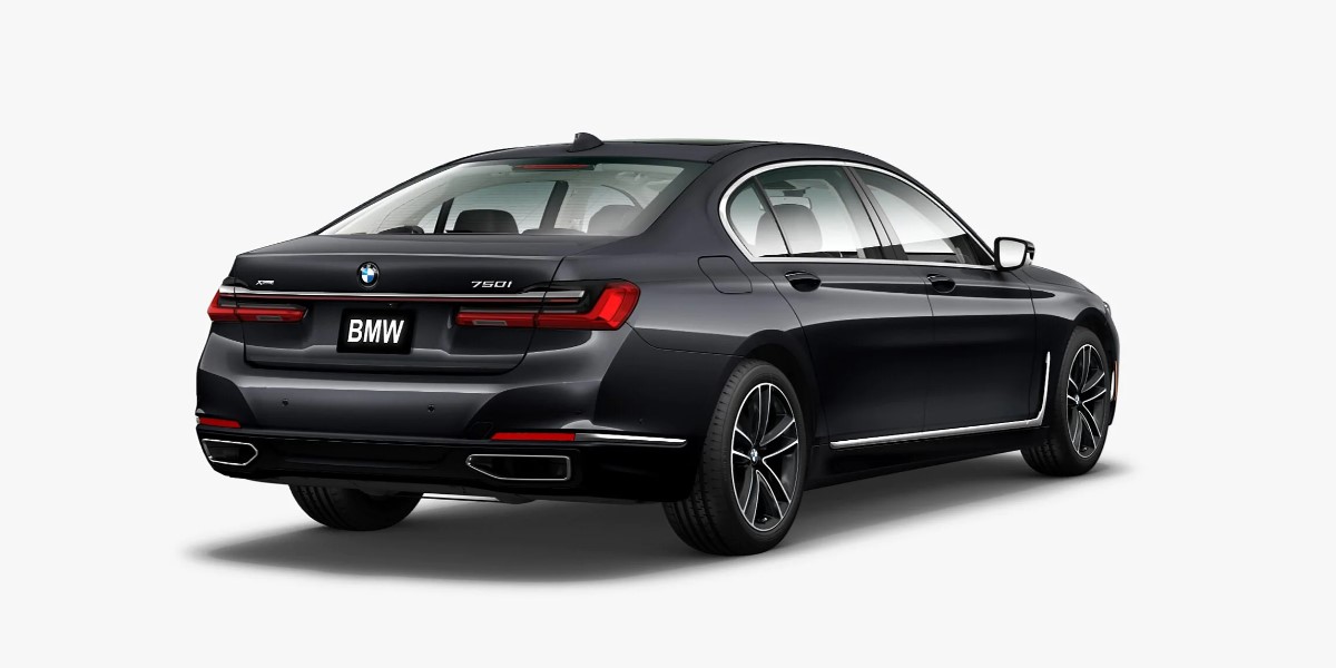 2020 BMW 750i xDrive Arctic Grey Exterior Rear Picture 2020 BMW 750i xDrive Arctic Grey Exterior Rear Picture